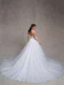 A-line Sweetheart Appliques Lace Cathedral Train Tulle Corset Wedding Dress