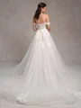 A-line Off-the-Shoulder Appliques Lace Cathedral Train Tulle Wedding Dress