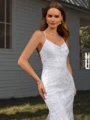 Sheath V-neck Appliques Lace Court Train Lace Wedding Dress