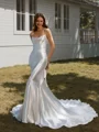 Sheath Spaghetti Straps Court Train Wedding Dress