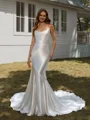 Sheath Spaghetti Straps Court Train Wedding Dress