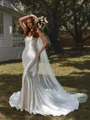 Sheath Spaghetti Straps Court Train Wedding Dress