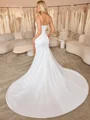 Sheath Spaghetti Straps Pleated Chapel Train Charmeuse Corset Wedding Dress