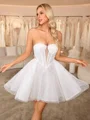 A-line Sweetheart Short/Mini Corset Wedding Dress