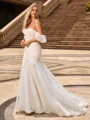 Trumpet/Mermaid Lace Off-the-Shoulder Sleeveless Court Train Wedding Dresses