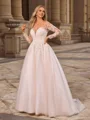 Ball Gown Tulle Scoop Long Sleeves Court Train Wedding Dresses