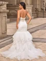 Trumpet/Mermaid Tulle Sweetheart Sleeveless Court Train Wedding Dresses