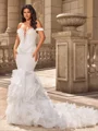 Trumpet/Mermaid Organza Off-the-Shoulder Sleeveless Chapel Train Wedding Dresses