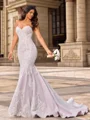 Trumpet/Mermaid Tulle Sweetheart Sleeveless Chapel Train Wedding Dresses