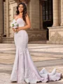 Trumpet/Mermaid Tulle Sweetheart Sleeveless Chapel Train Wedding Dresses