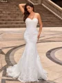 Trumpet/Mermaid Tulle Sweetheart Sleeveless Court Train Wedding Dresses
