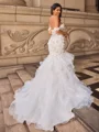Trumpet/Mermaid Organza Off-the-Shoulder Sleeveless Court Train Wedding Dresses