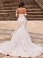 Trumpet/Mermaid Organza Off-the-Shoulder Sleeveless Chapel Train Wedding Dresses