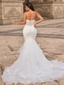 Trumpet/Mermaid Tulle Sweetheart Sleeveless Chapel Train Wedding Dresses