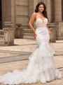 Trumpet/Mermaid Tulle Sweetheart Sleeveless Chapel Train Wedding Dresses