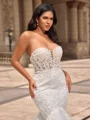 Trumpet/Mermaid Tulle Sweetheart Sleeveless Chapel Train Wedding Dresses