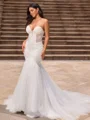 Trumpet/Mermaid Tulle Sweetheart Sleeveless Cathedral Train Wedding Dresses