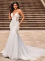 Trumpet/Mermaid Tulle Sweetheart Sleeveless Cathedral Train Wedding Dresses