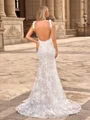 Sheath/Column Tulle Scoop Sleeveless Cathedral Train Wedding Dresses