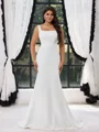 Sheath Square Sweep Train Stretch Crepe Plus Size Wedding Dress