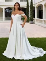 A-line Off-the-Shoulder Appliques Lace Chapel Train Stretch Crepe Plus Size Wedding Dress