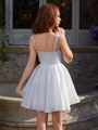 A-line Straps Bow Short/Mini Satin Dress