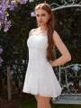 Sheath Spaghetti Straps Short/Mini Chiffon Dress