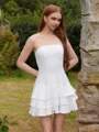 A-line Straight Cascading Ruffles Short/Mini Dress