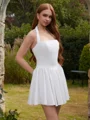 A-line Halter Bow Short/Mini Dress