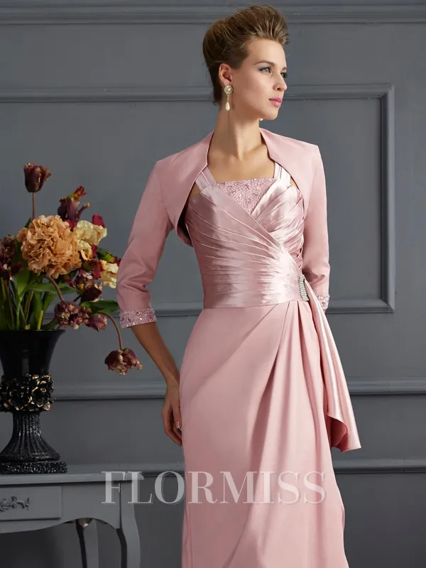 Elastic Woven Satin 3/4 Sleeves Special Occasion Wrap