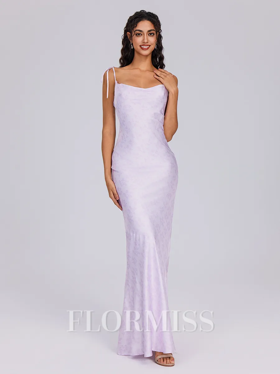 Sheath Spaghetti Straps Ankle-Length Bridesmaid Dress