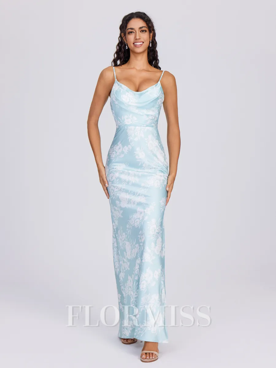 Sheath Spaghetti Straps Floor-Length Bridesmaid Dress