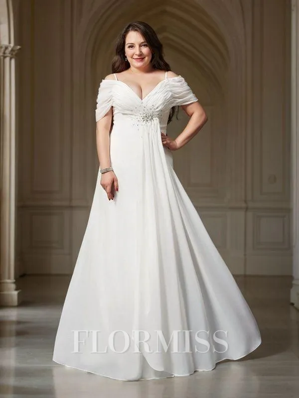A-Line/Princess Off-the-Shoulder Floor-Length Chiffon Prom Dress With Ruffles