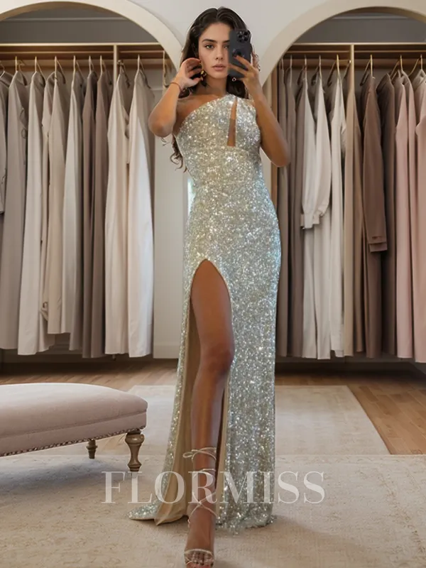 Sheath One-Shoulder Floor-Length Porm Dress