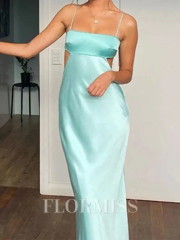 Sheath Square Floor-Length Silk like Satin Porm Dress