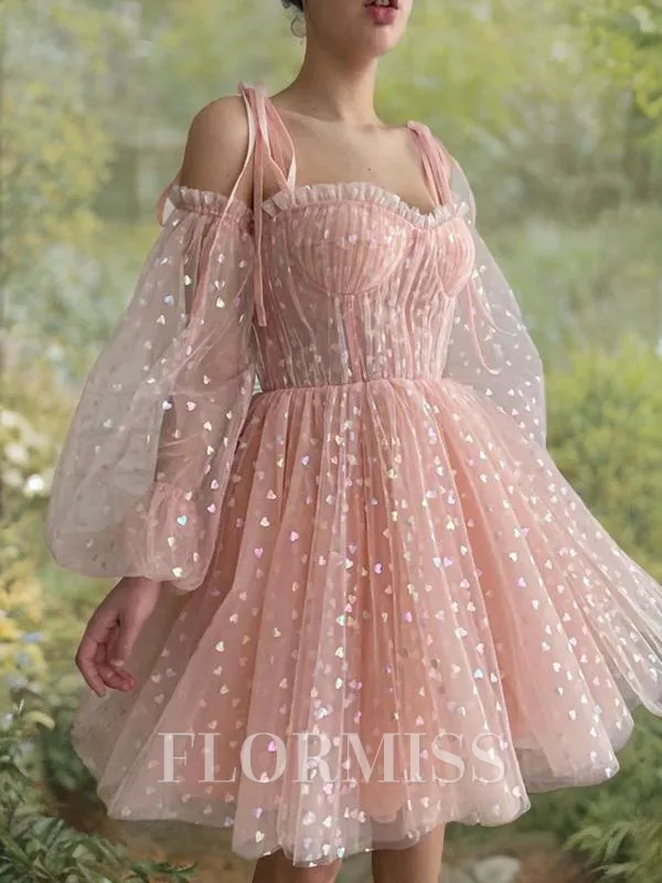 A-Line/Princess Spaghetti Straps Short/Mini Homecoming Dress