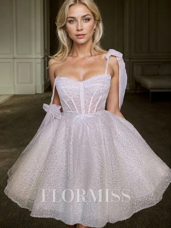 A-line Sweetheart Sequin Short/Mini Corset Homecoming Dress