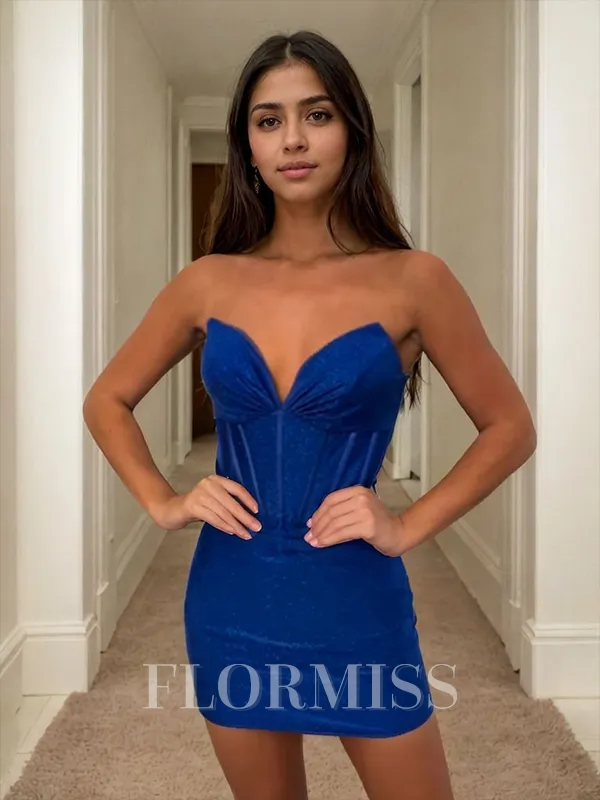 Sheath Sweetheart Pleated Short/Mini Corset Homecoming Dress