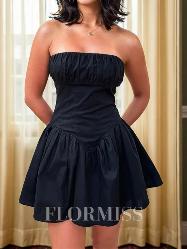 A-line Straight Ruffles Short/Mini Taffeta Homecoming Dress
