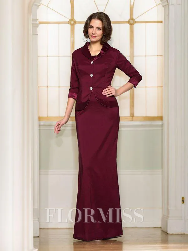 A-Line/Princess Square Floor-Length Silk Like Satin Mother of the Bride Dresses