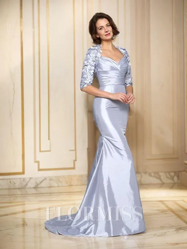 Trumpet/Mermaid Sweetheart Sweep Train Taffeta Mother of the Bride Dresses With Appliques Lace