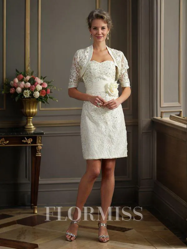 Sheath/Column Sweetheart Knee-Length Taffeta Mother of the Bride Dresses With Beading