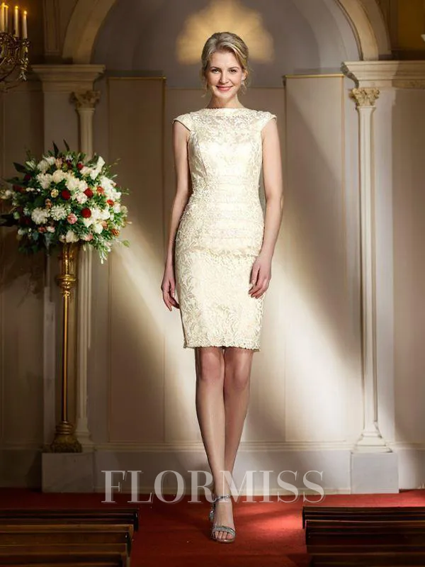 Sheath/Column Bateau Short/Mini Silk Like Satin Mother of the Bride Dresses