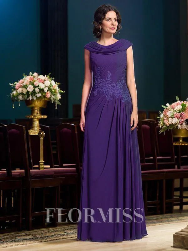 A-Line/Princess Other Floor-Length Chiffon Mother of the Bride Dresses With Pleats