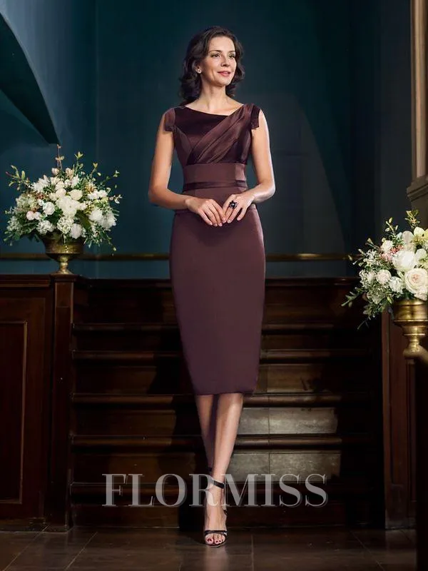 Sheath/Column Other Knee-Length Satin Mother of the Bride Dresses