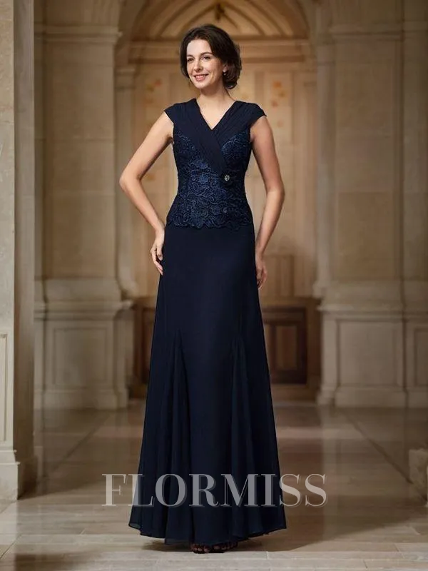 A-Line/Princess Straps Ankle-Length Chiffon Mother of the Bride Dresses With Lace