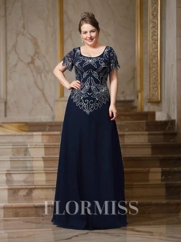 A-Line/Princess Square Floor-Length Chiffon Mother of the Bride Dresses