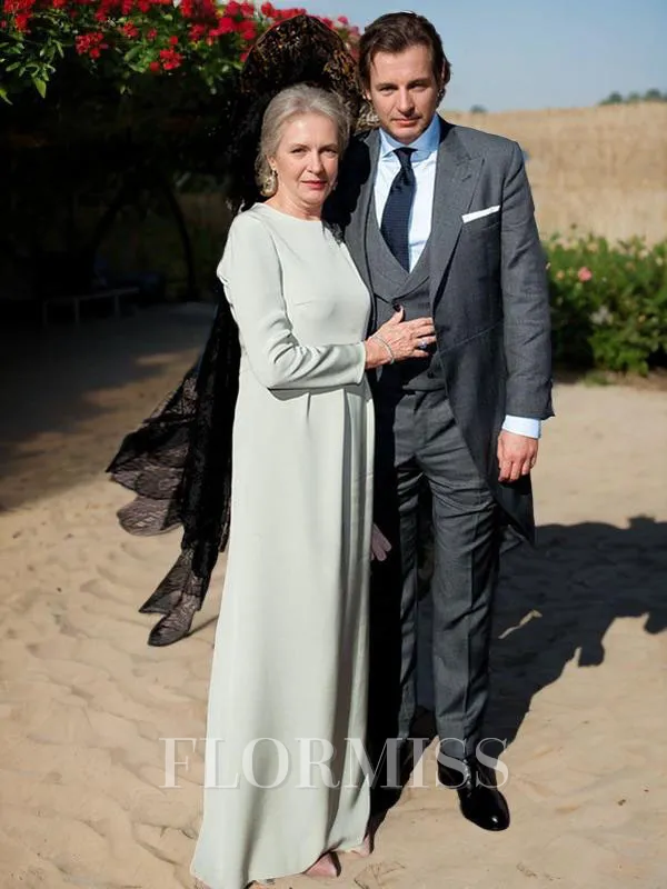 A-Line/Princess Scoop Floor-Length Chiffon Mother of the Bride Dresses