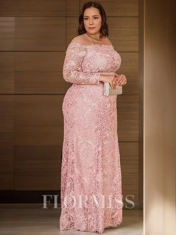 Sheath/Column Scoop Floor-Length Lace Mother of the Bride Dresses With Appliques Lace