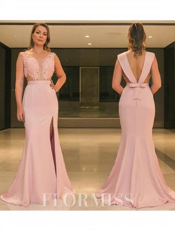 Sheath/Column Scoop Sweep Train Silk Like Satin Mother of the Bride Dresses With Belt/Sash